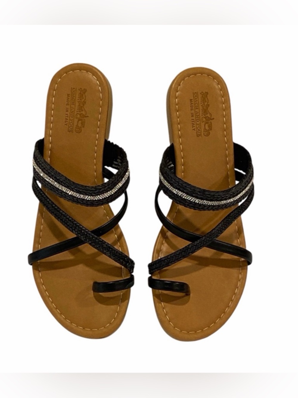 Coach & Four Manarola Black Sandals - New/Never Worn - Size 11